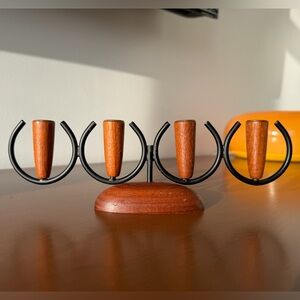 Danish Mid-Century Modern Teak Luthje Candle Holder Denmark